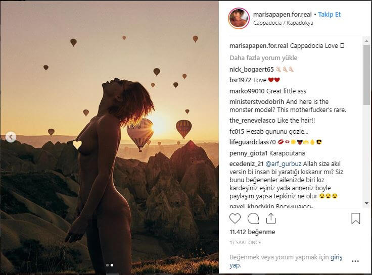 Marisa Papen Kapadokya'da Çıplak Poz